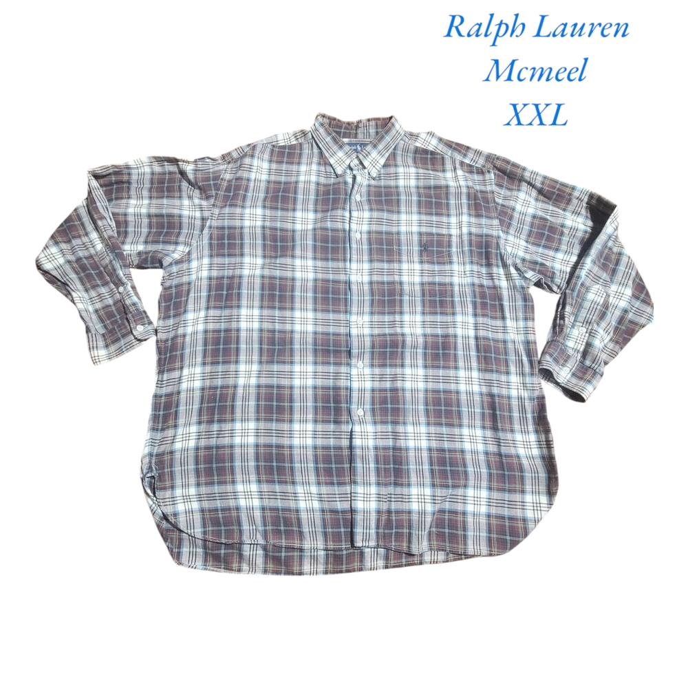 Ralph Lauren Mcmeel Plaid Multicolor Shirt Mens XXL A7